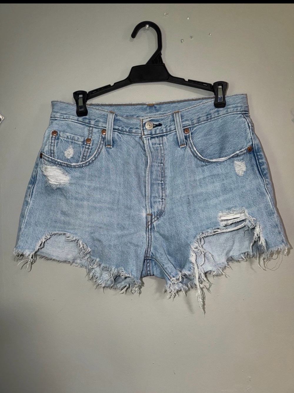 Levi's 501 Distressed Denim Shorts